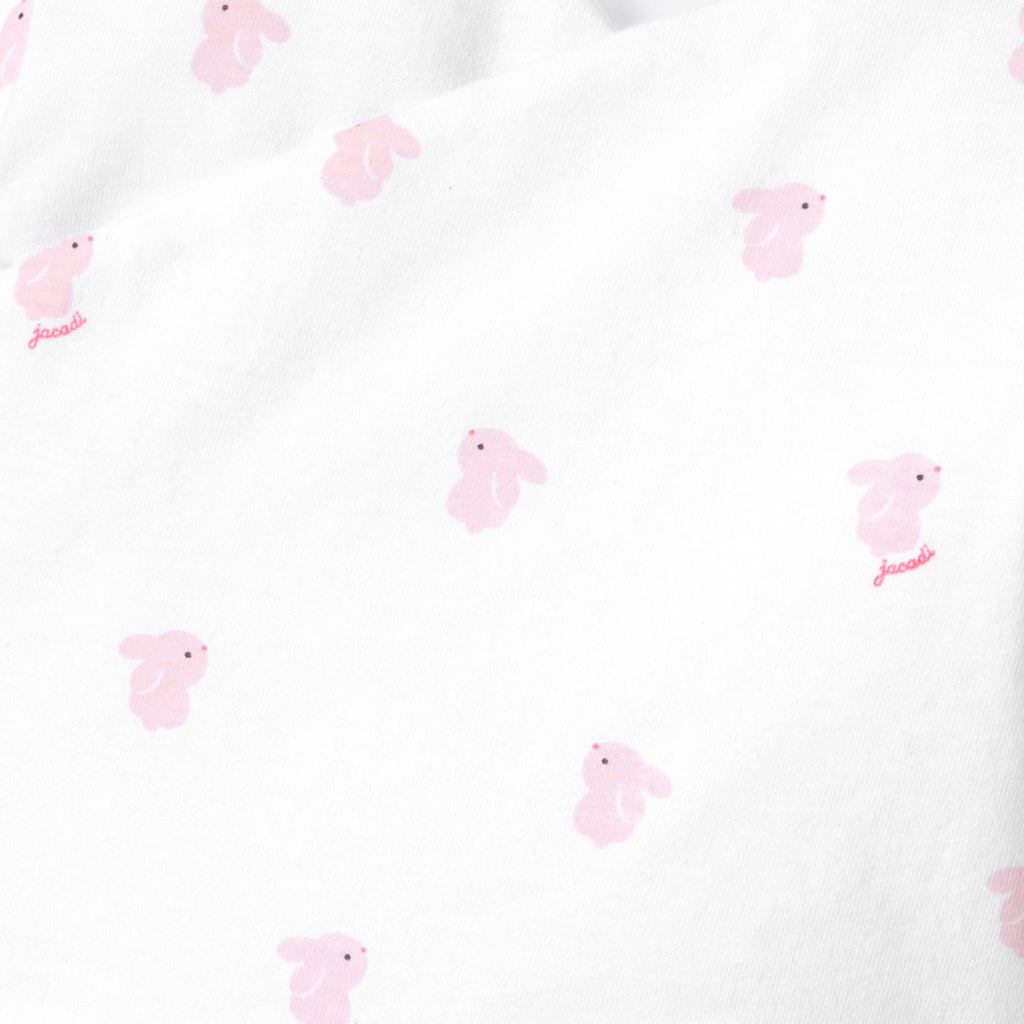 Outfit Set in Cotton Jersey Trapuntato Baby Girl - White/Pink
