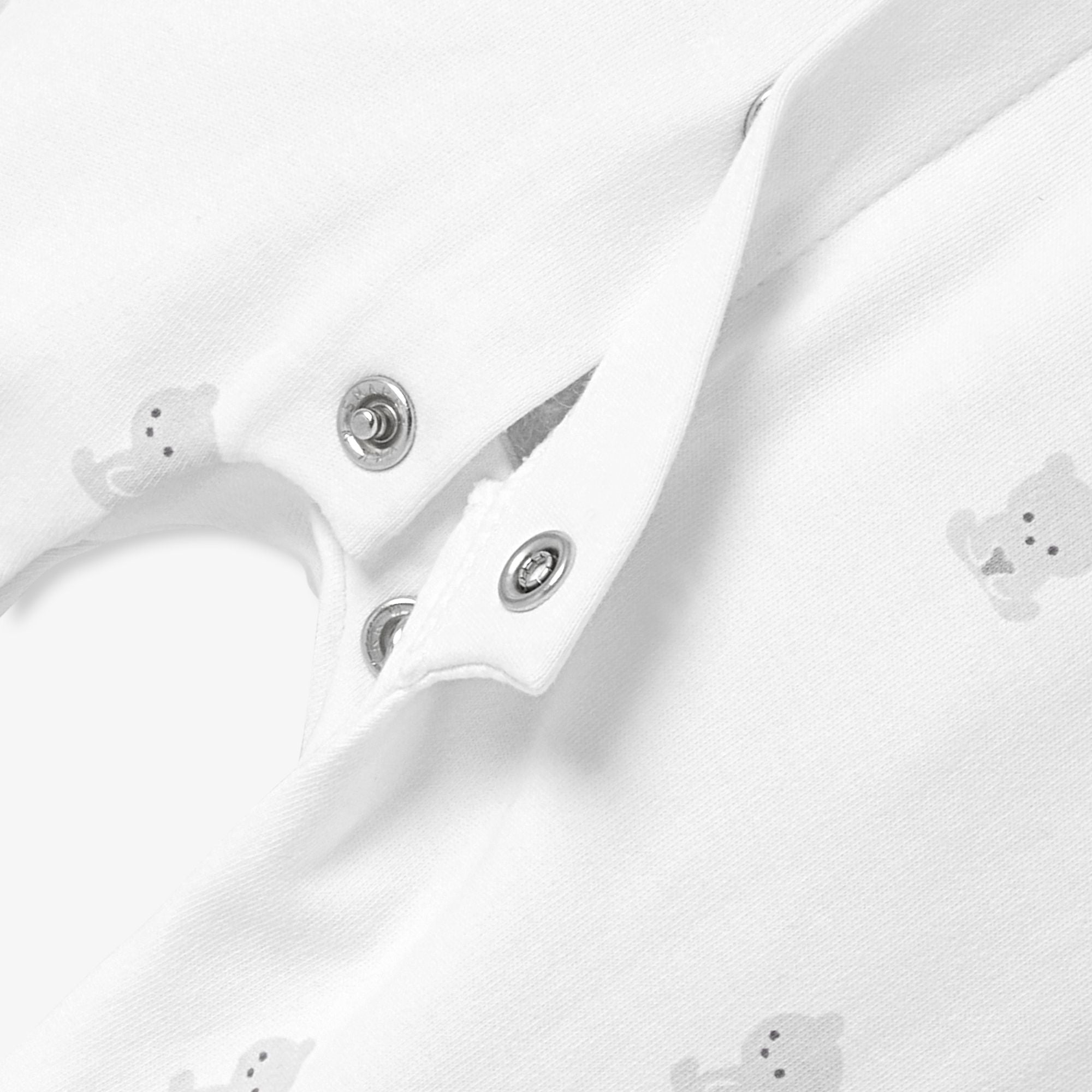 Pyjamas in Cotton Interlock Baby Boy - White/Grey