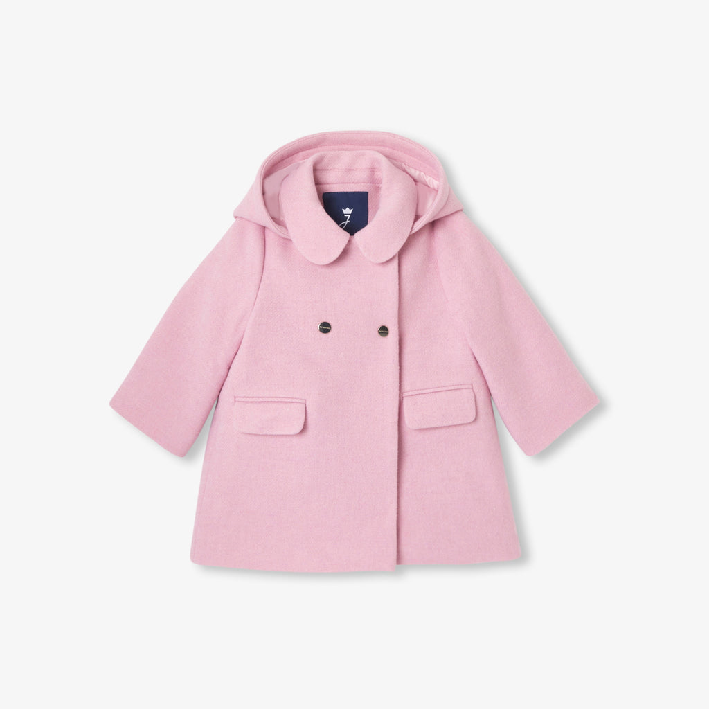JC-NG051 Jacadi Baby Girl Wool Coat - Pink Mélange