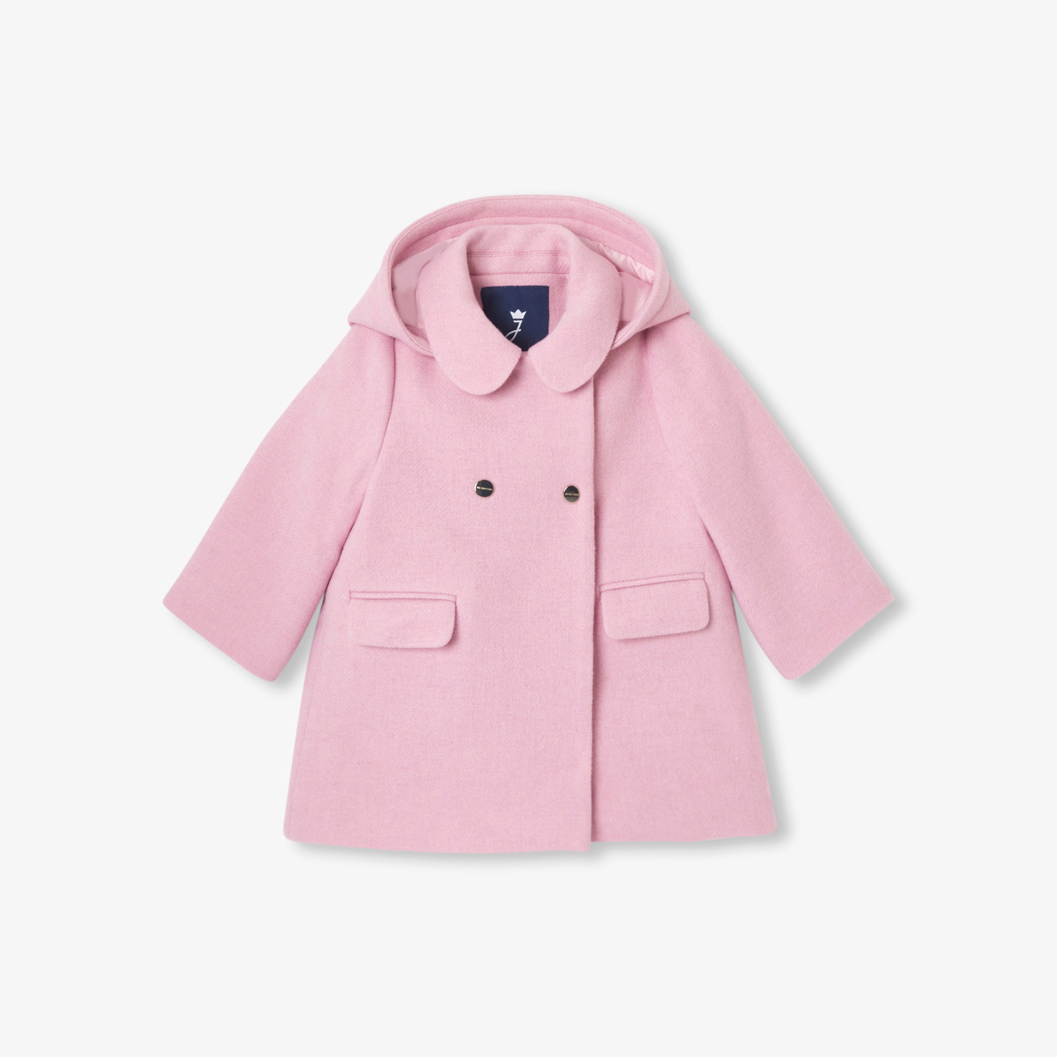 JC-NG051 Jacadi Baby Girl Wool Coat - Pink Mélange