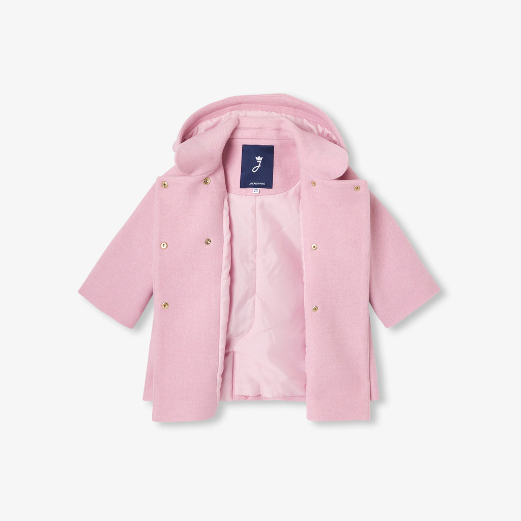 JC-NG051 Jacadi Baby Girl Wool Coat - Pink Mélange