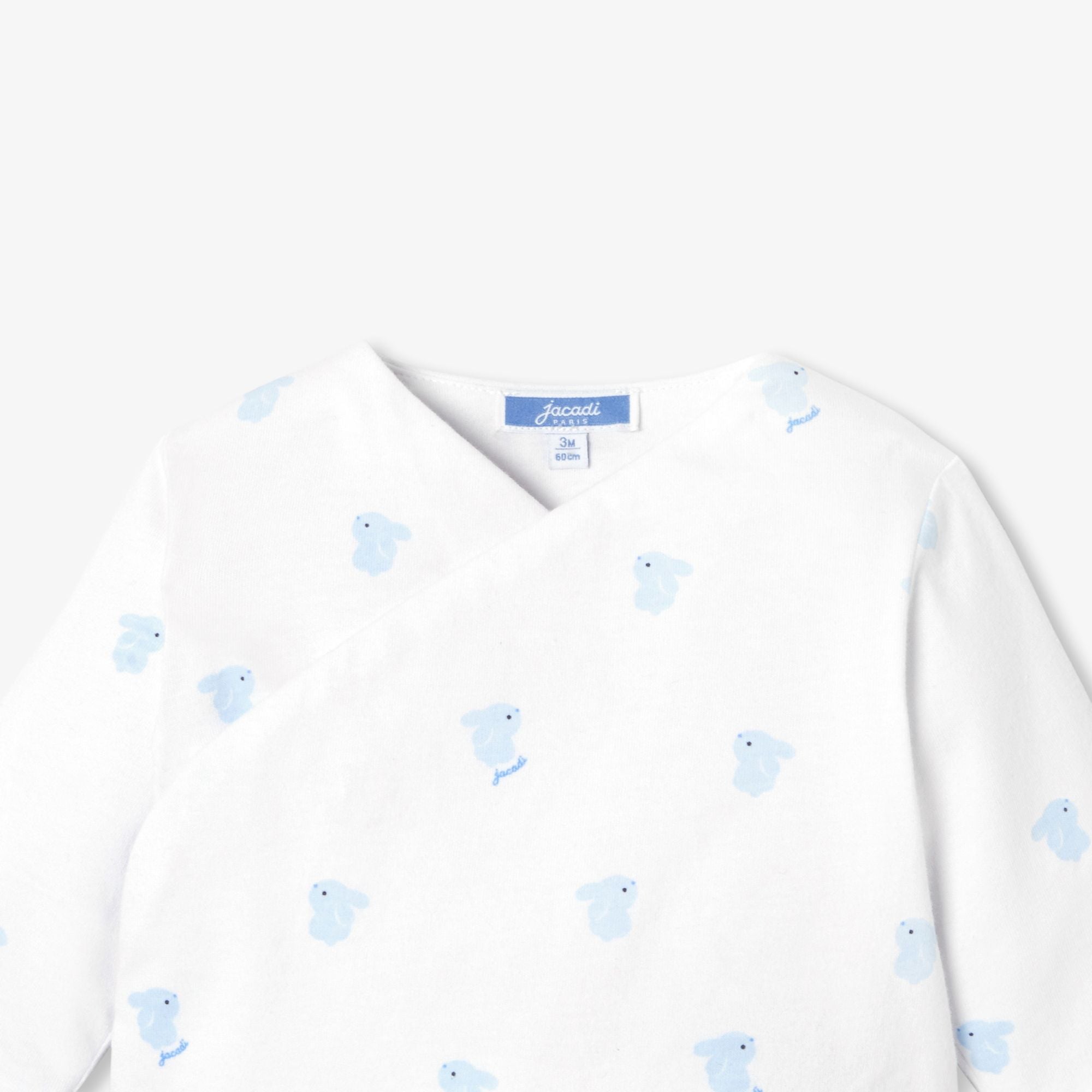 Outfit Set Comodo in Cotton Imbottito Baby Boy - White/Light Blue