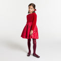 JC-TG069 Jacadi Two-material Dress for Girls - Jacadi Red