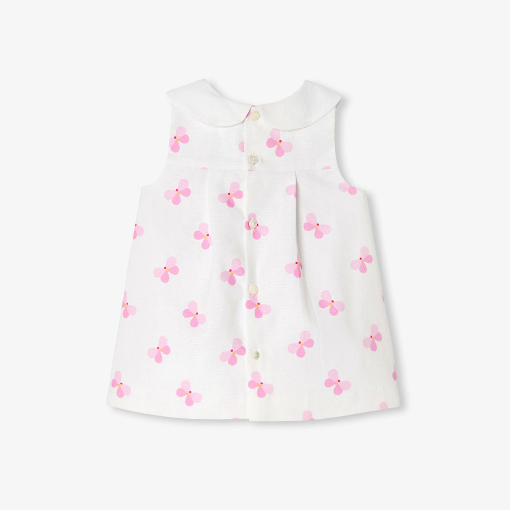 Baby girl pinafore dress in cotton piqué