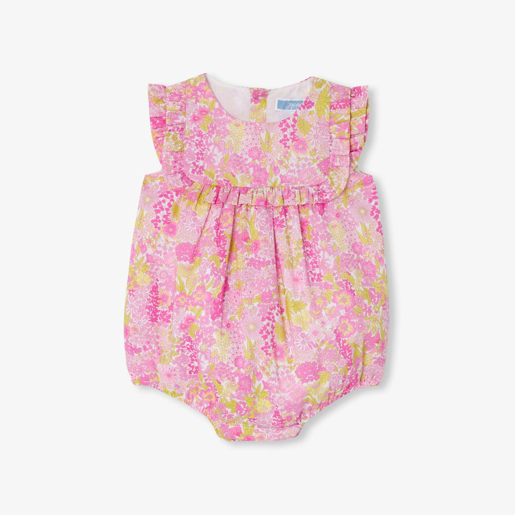 JC-NG143 - Jacadi Newborn girl Liberty fabric romper