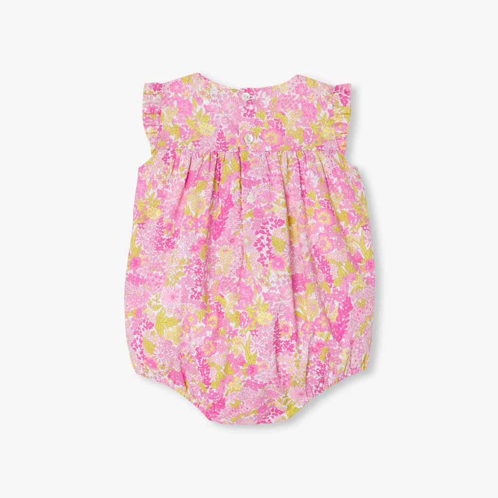 JC-NG143 - Jacadi Newborn girl Liberty fabric romper