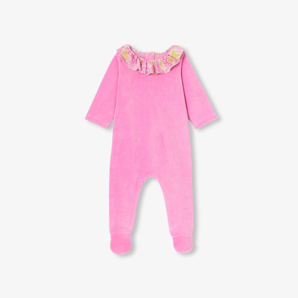 JC-NG153 - Jacadi Newborn girl chenille sleepsuit