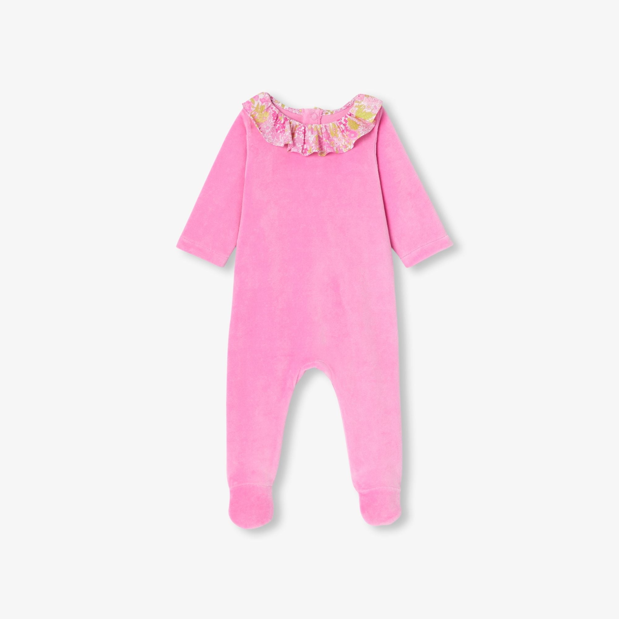 JC-NG153 - Jacadi Newborn girl chenille sleepsuit