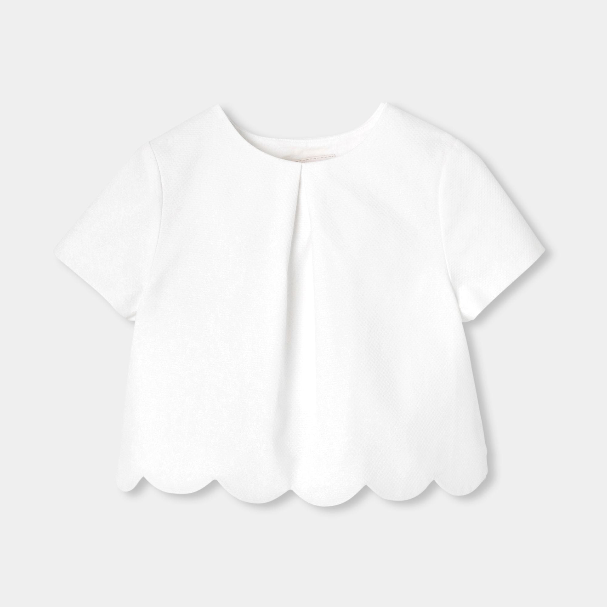 Girls' formal top in honeycomb piqué