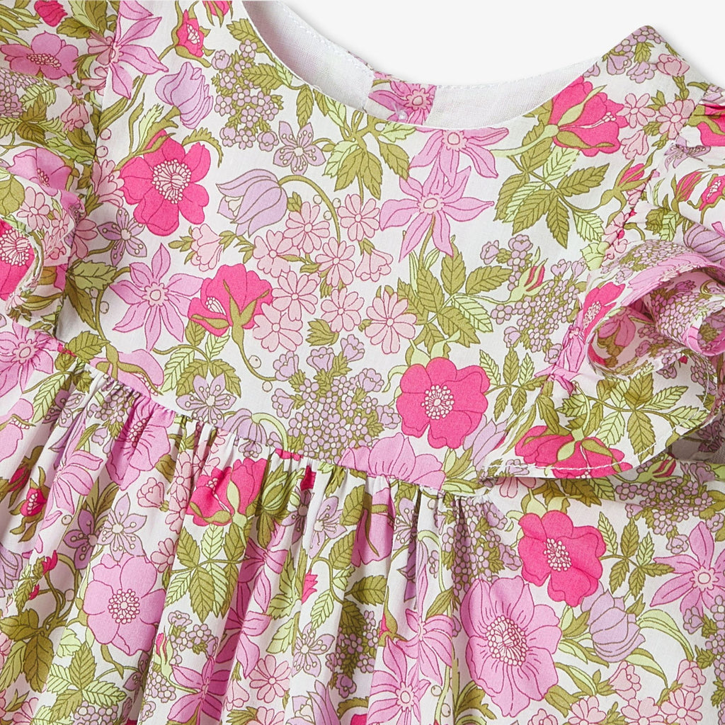 Dress in Liberty Fabric Baby Girl - Pink/Multicolour