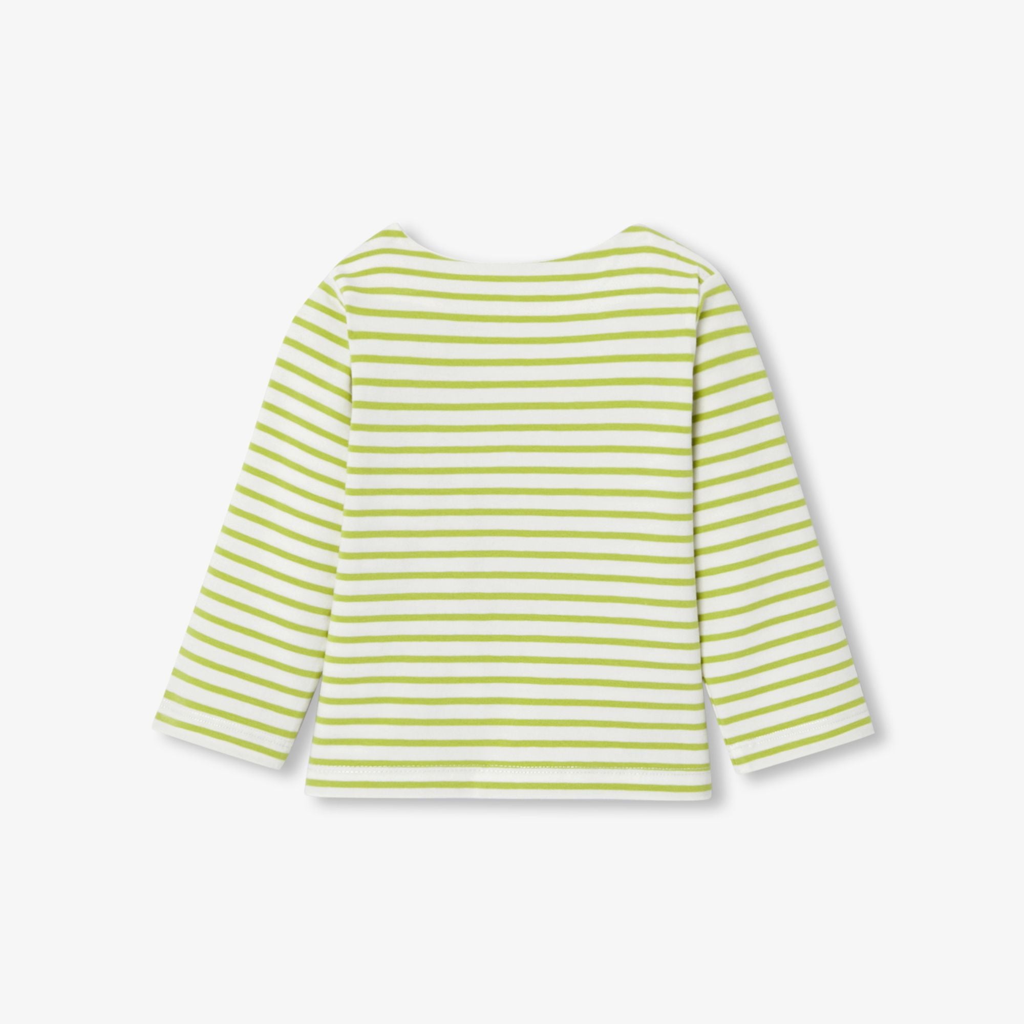 Baby girl cotton sailor-style T-shirt - White/Green
