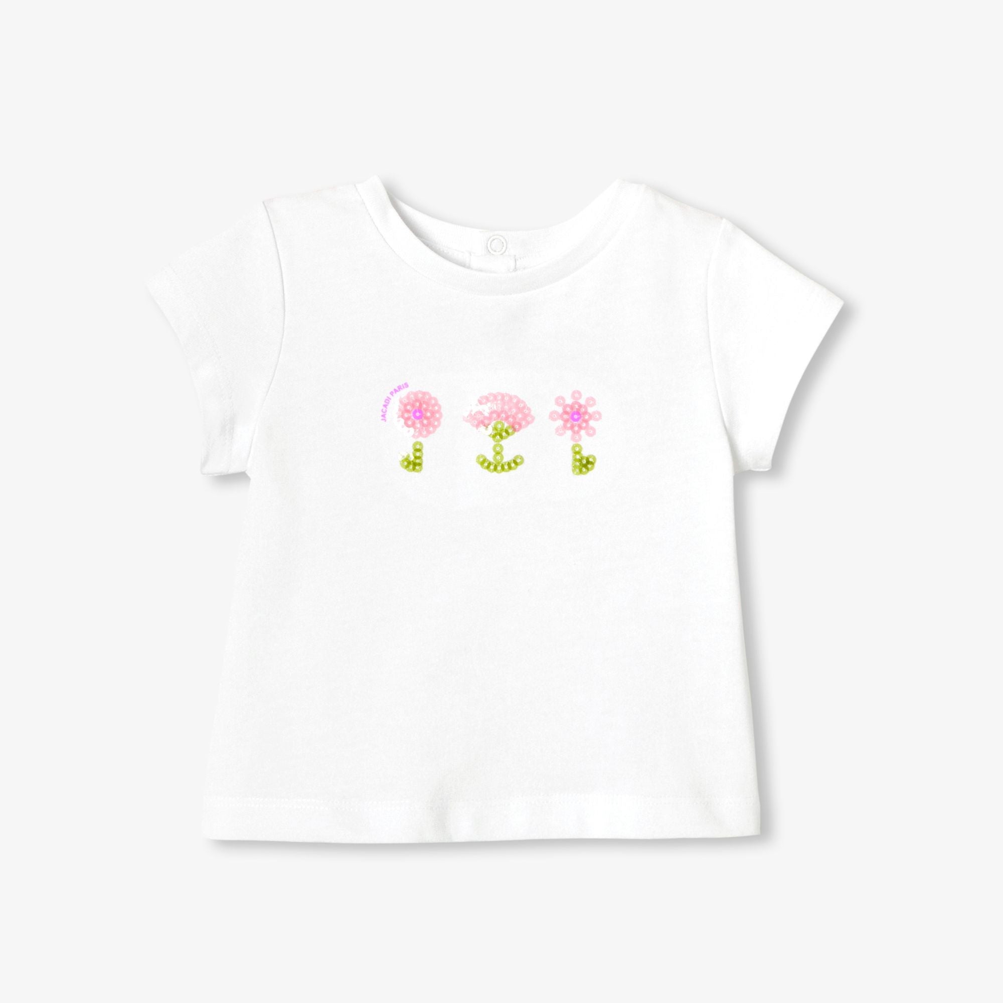 Cotton T-shirt Baby Girl - Jacadi White