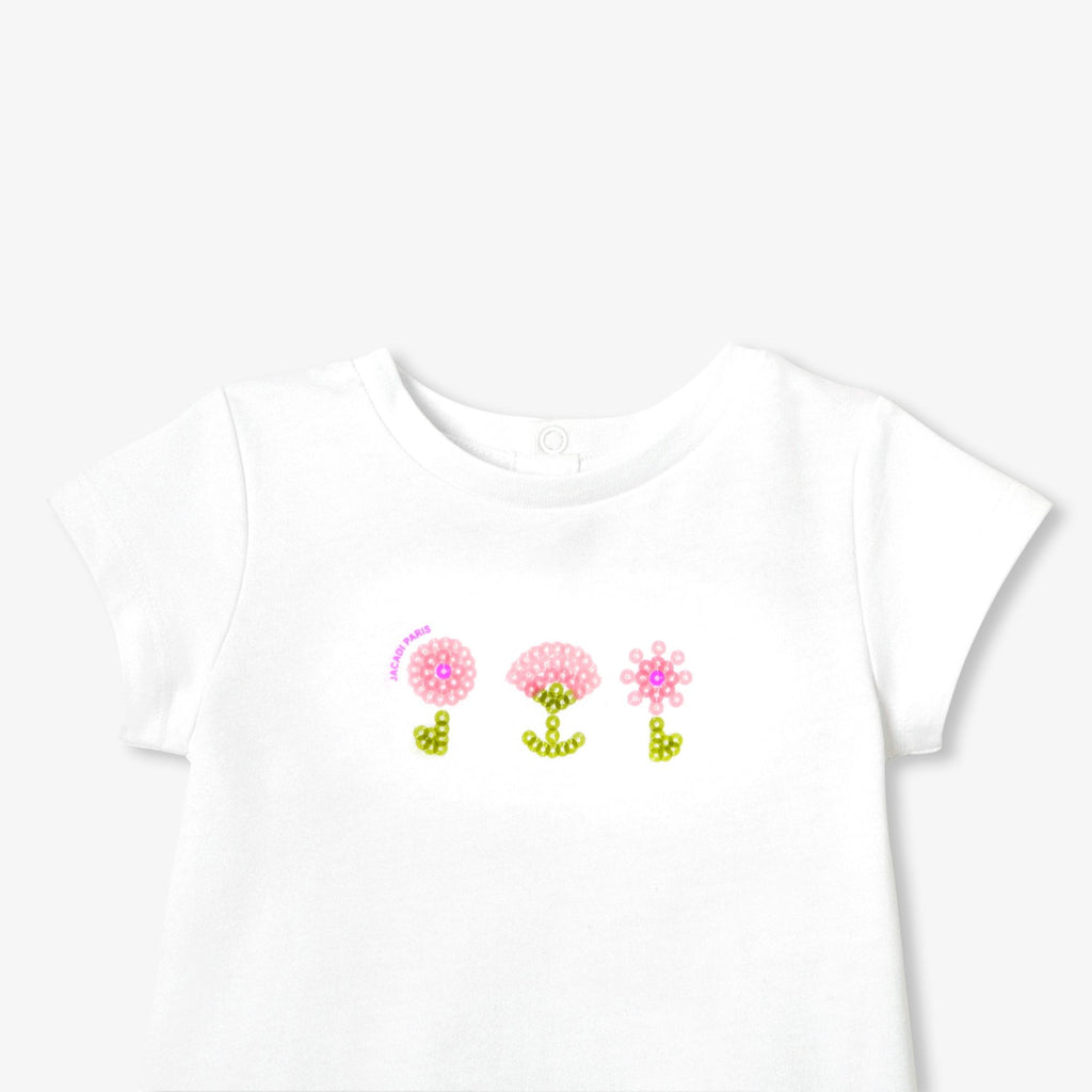 Cotton T-shirt Baby Girl - Jacadi White