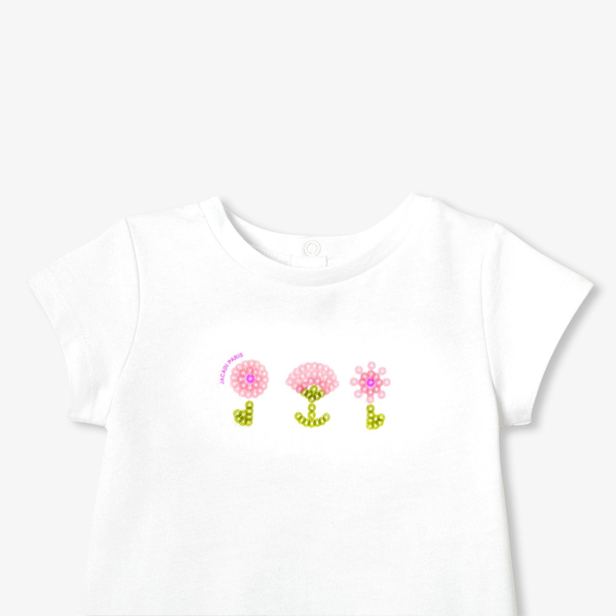 Cotton T-shirt Baby Girl - Jacadi White