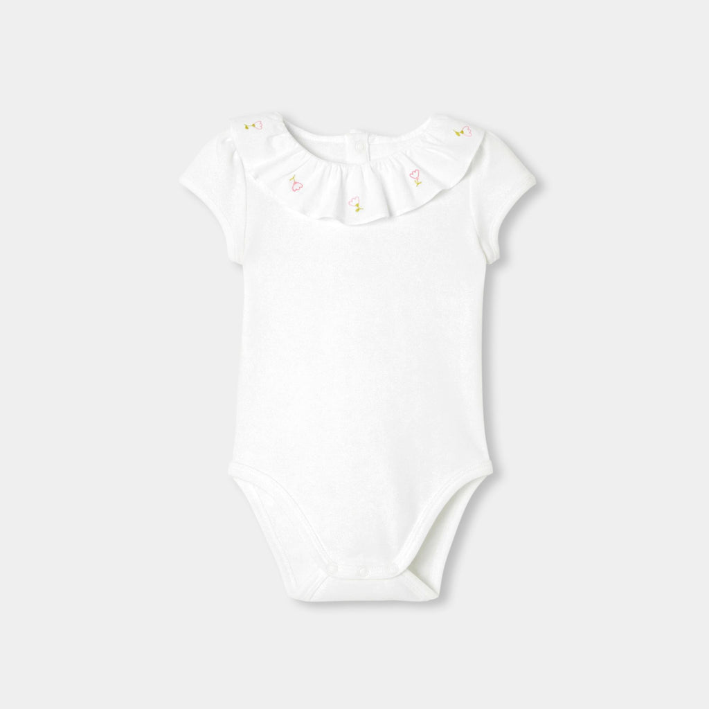 Short-sleeved Bodysuitsuit in Cotton Baby Girl - Jacadi White