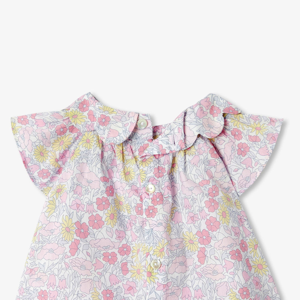Outfit Set in Liberty Fabric E Linen Baby Girl - Multicolour