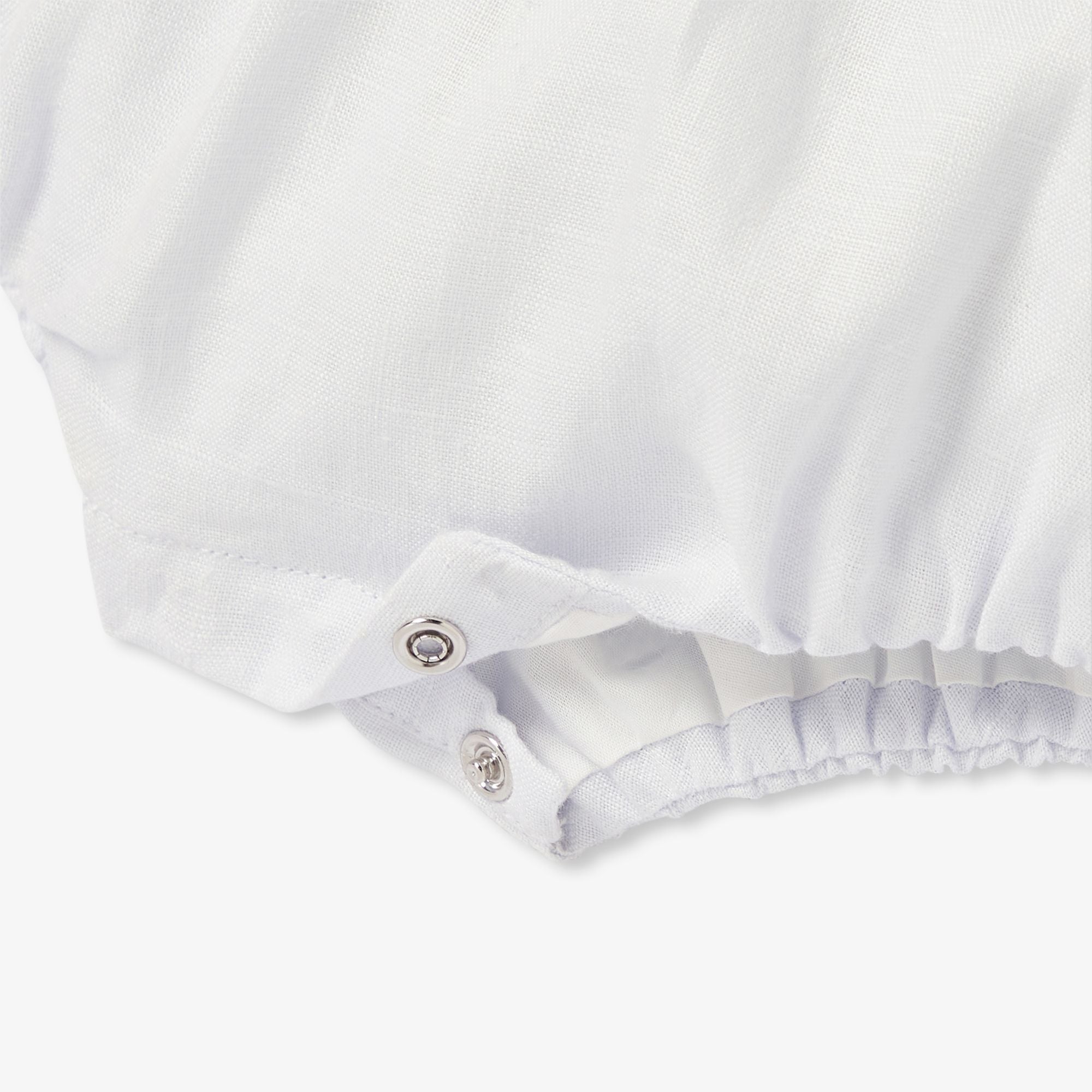 Romper in Linen Baby Boy - Grey/White