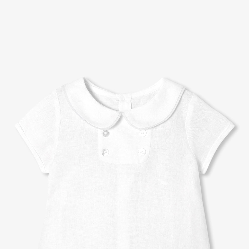 Outfit Set in Linen Baby Boy - White/Grey
