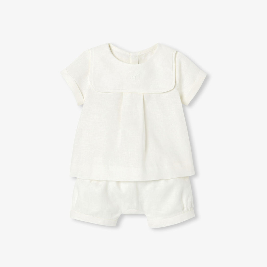 Outfit Set in Linen Baby Boy - Jacadi Sweet White