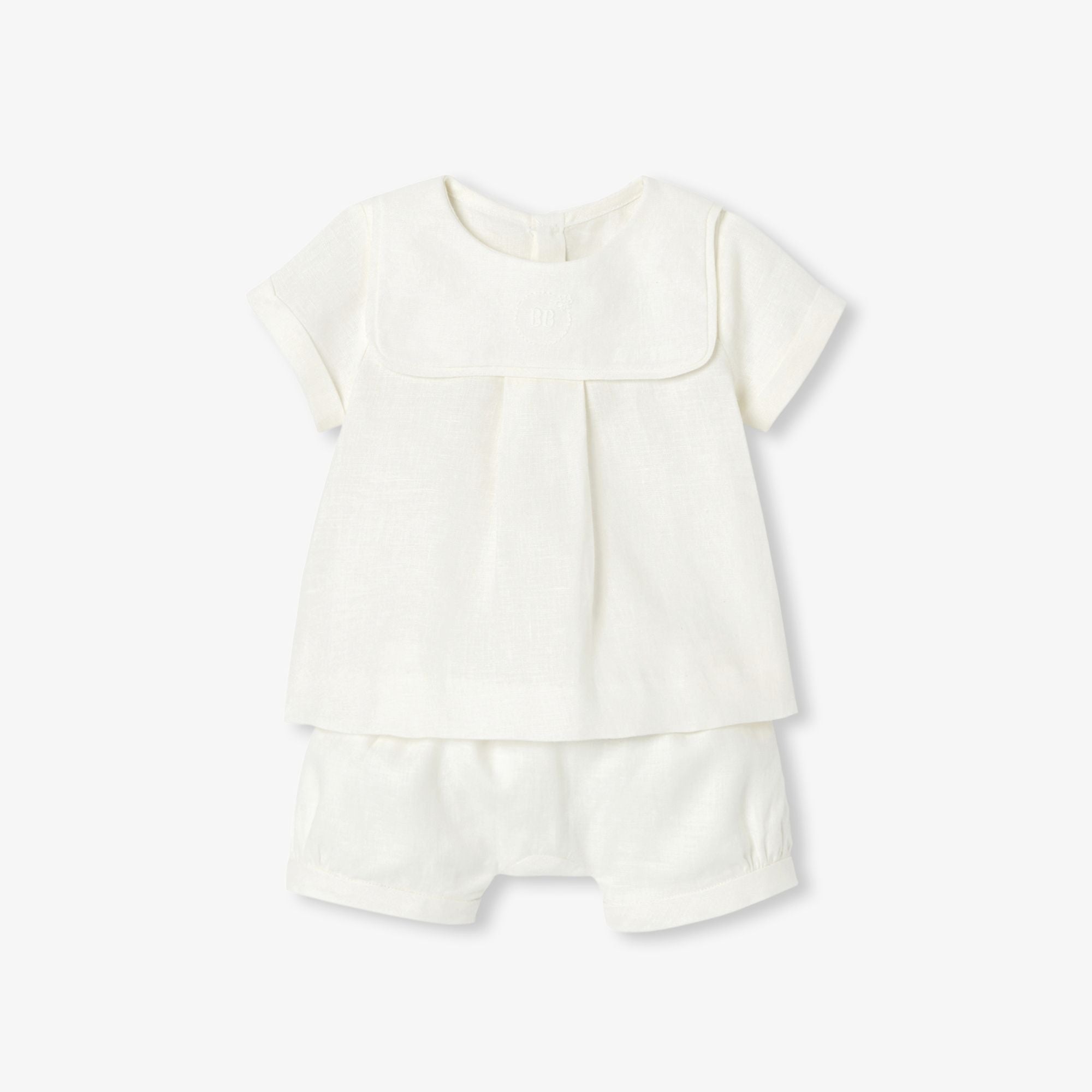 Outfit Set in Linen Baby Boy - Jacadi Sweet White
