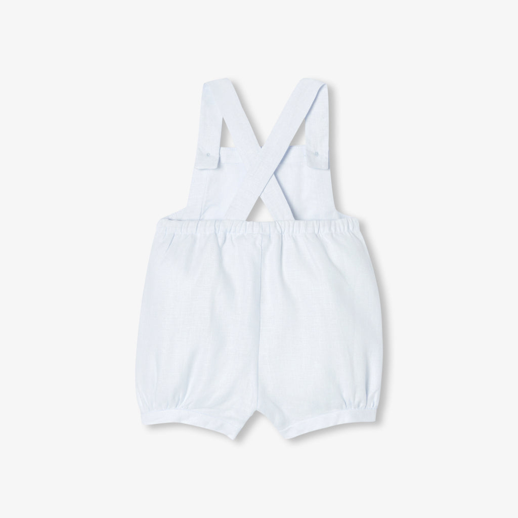 Dungarees in Linen Baby Boy - Pearl Grey