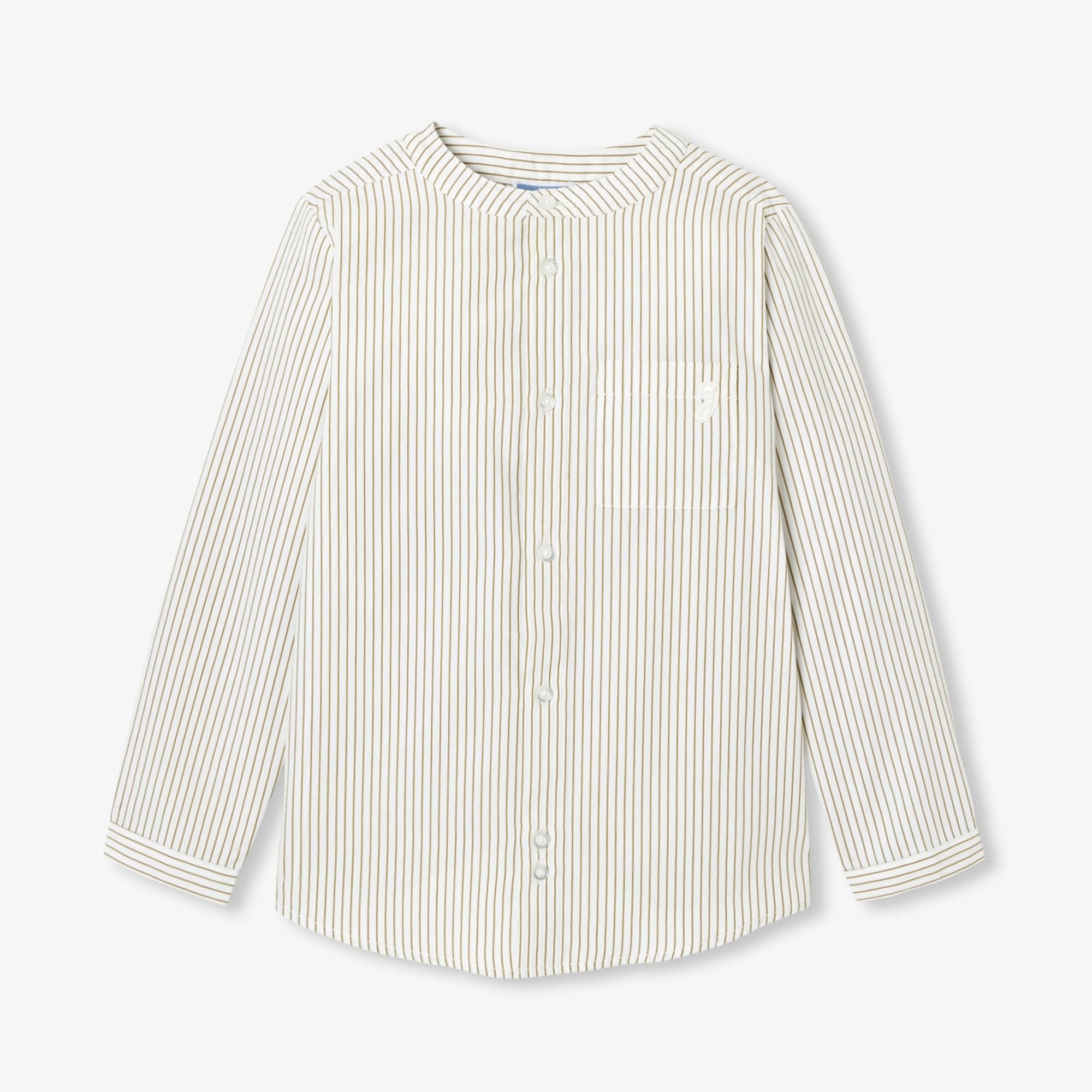 JC-TB051 - Jacadi Boys' Striped Poplin Shirt - White/Green