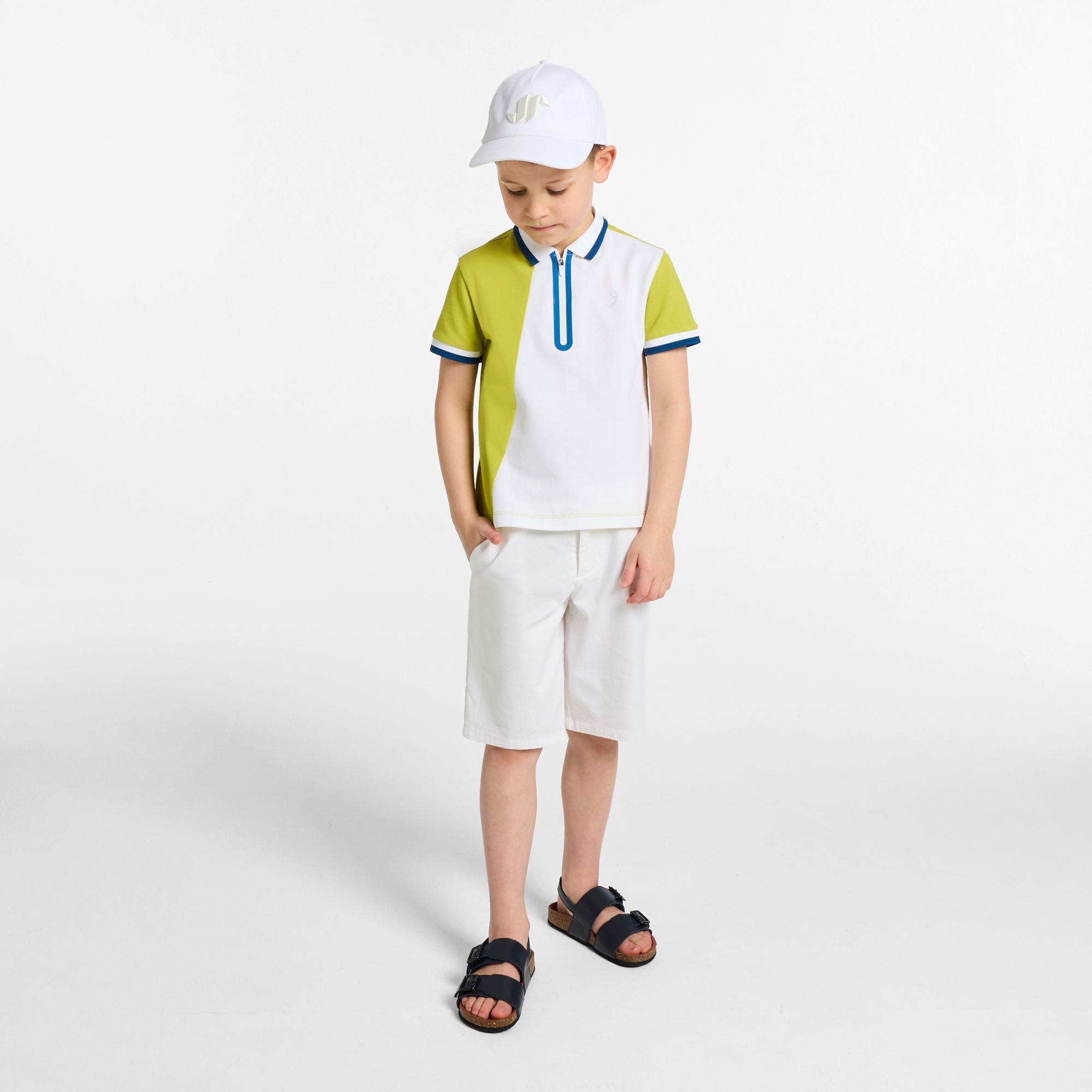 Boys' cotton piqué polo shirt shirt