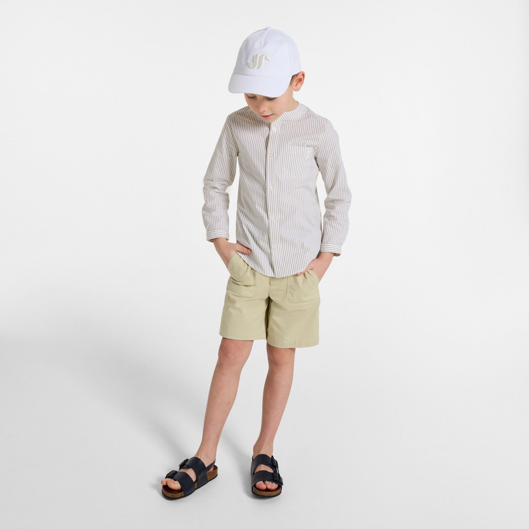 Boy lightweight twill Bermuda shorts