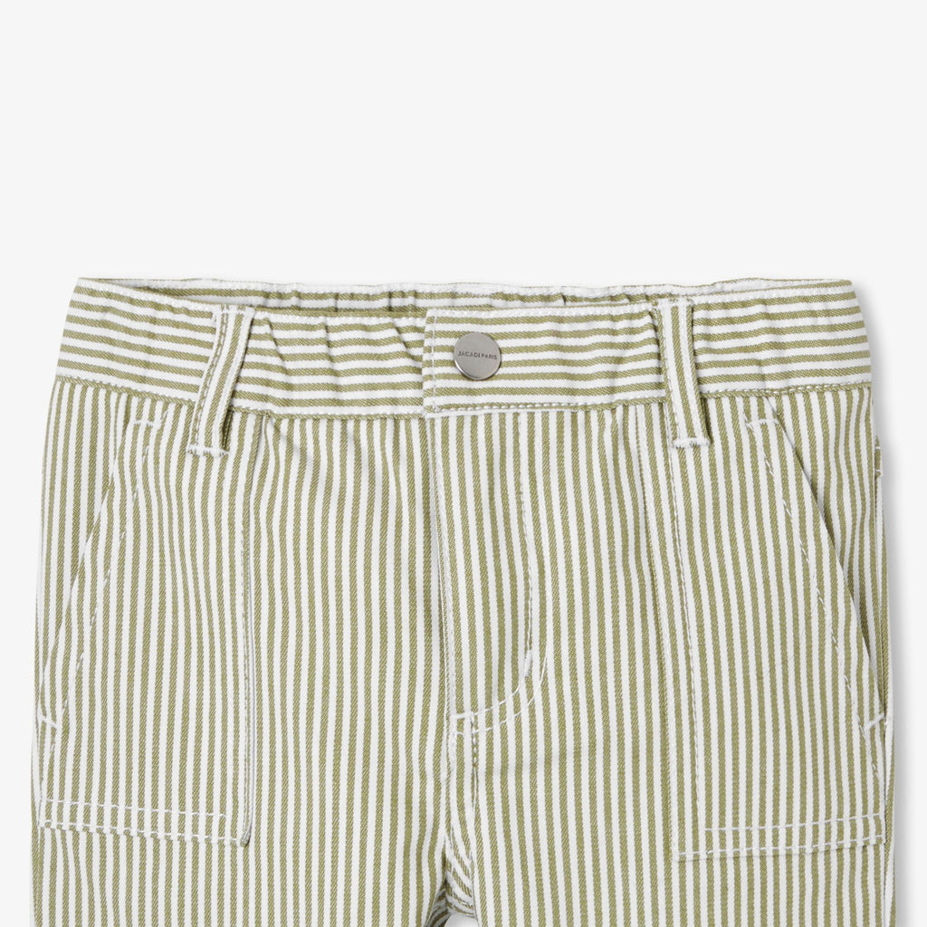 Trousers Striped in Twill Baby Boy - White/Green