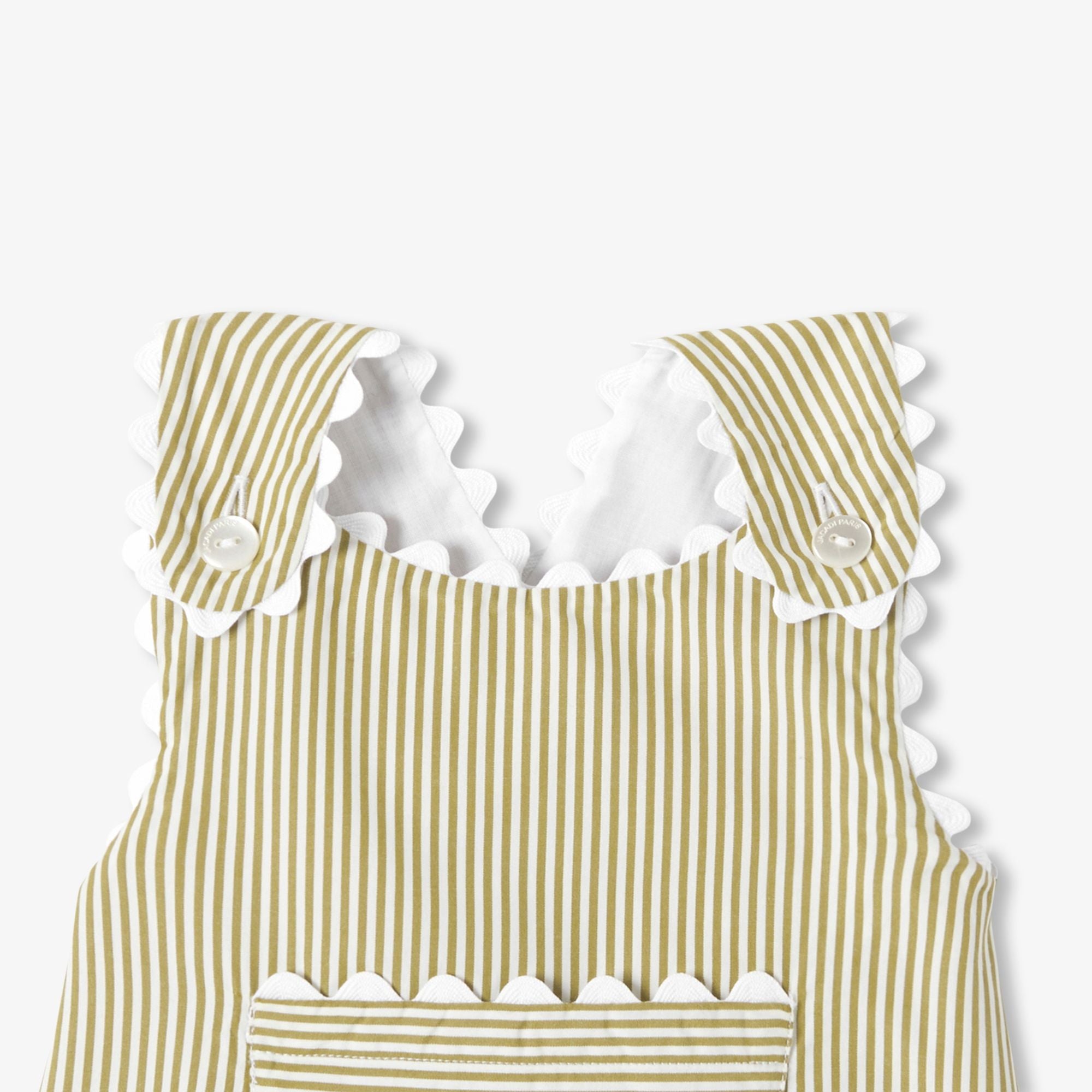 Outfit Set Shorts Striped in Cotton Baby Girl - White/Green