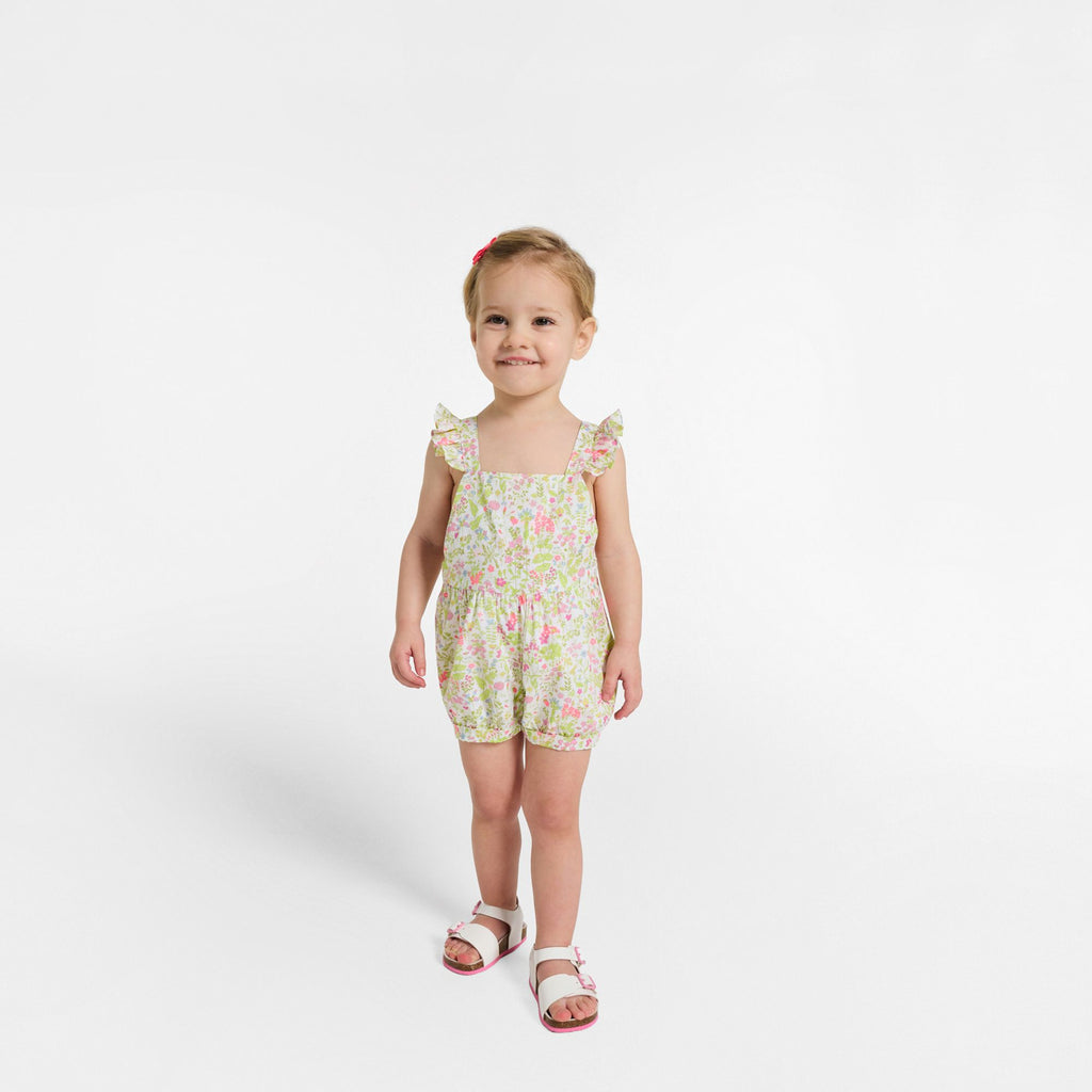Sleepsuit in Liberty Fabric Baby Girl - White/Multicolour