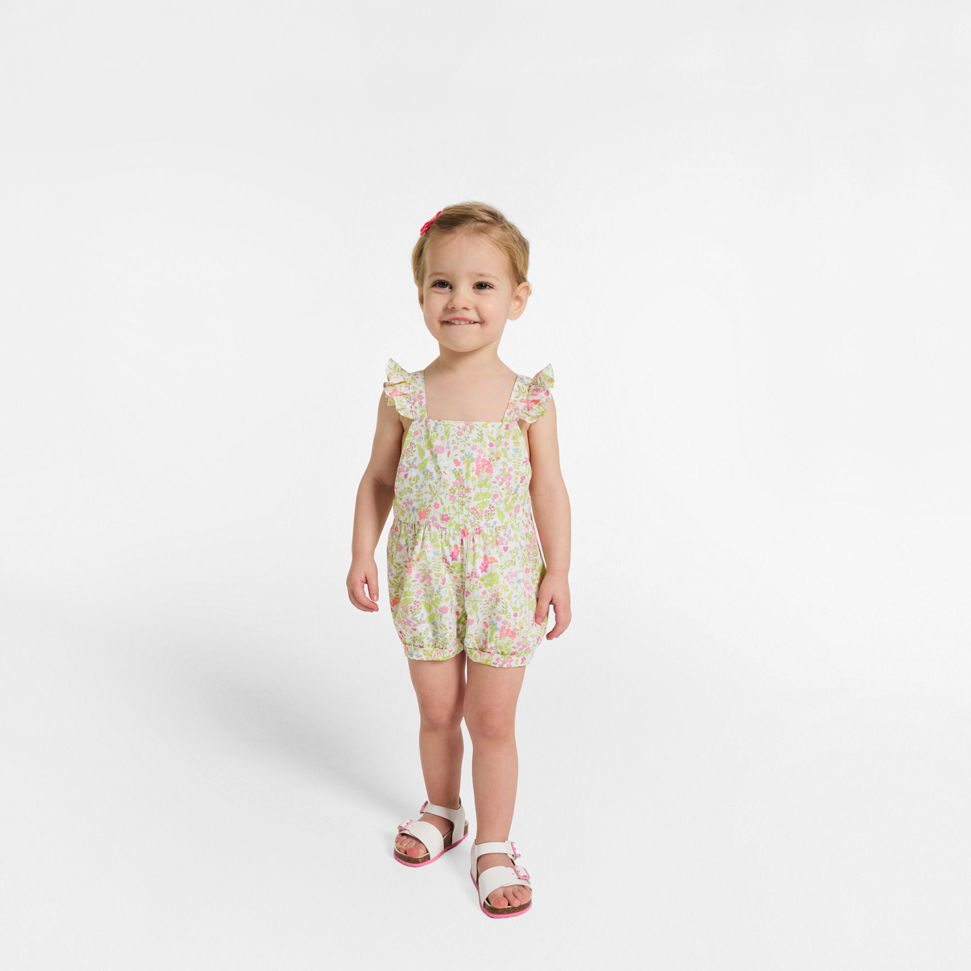 Sleepsuit in Liberty Fabric Baby Girl - White/Multicolour