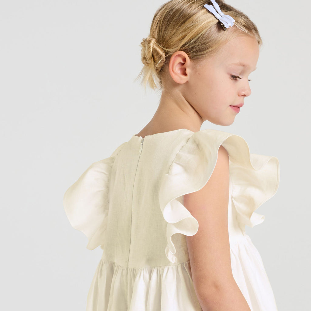 Girls' linen formal dress