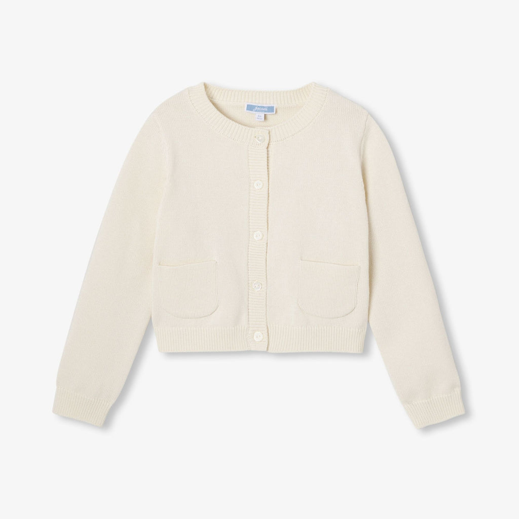 Girl cotton jersey cardigan - Cream