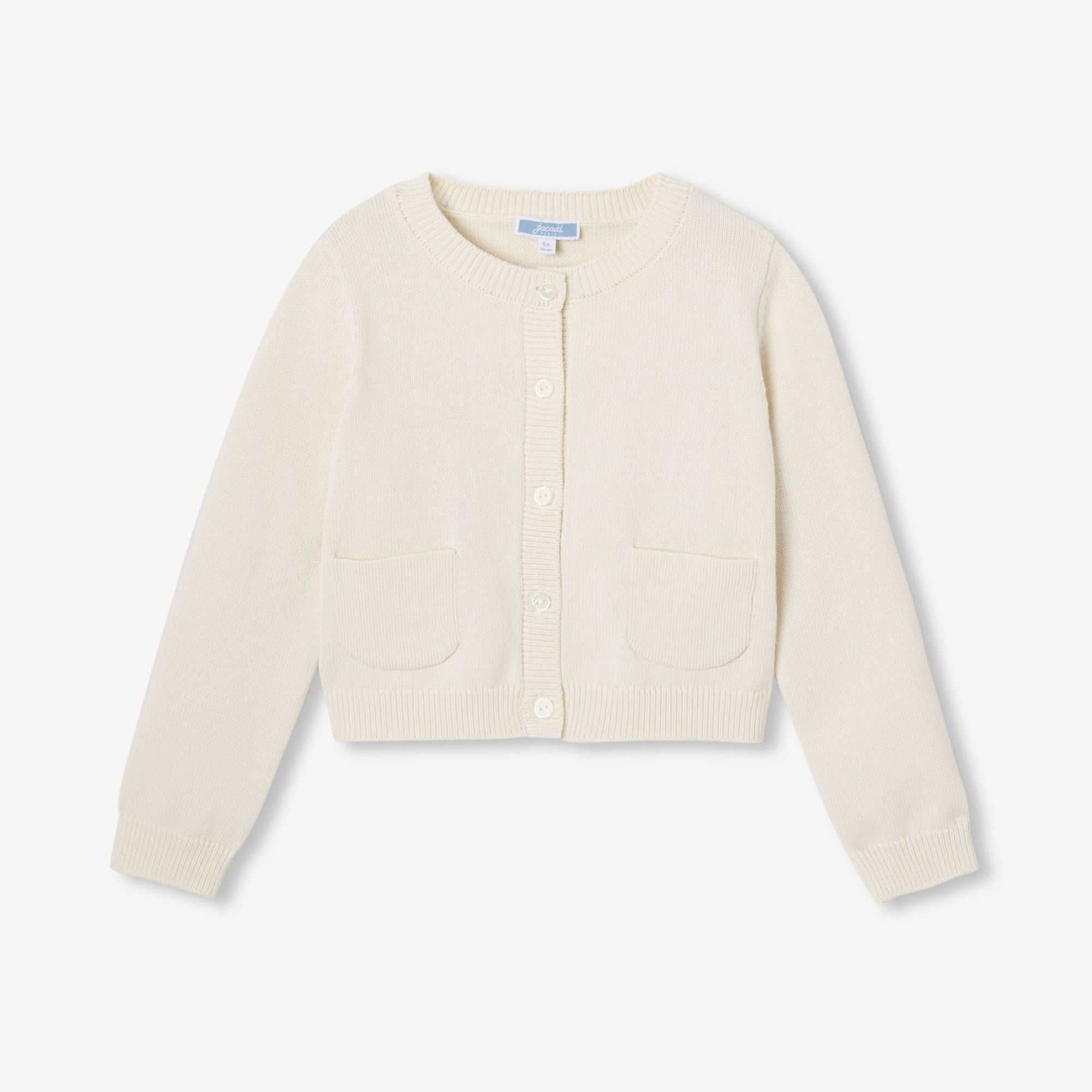 Girl cotton jersey cardigan - Cream