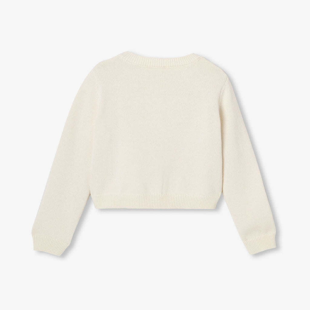 Girl cotton jersey cardigan - Cream