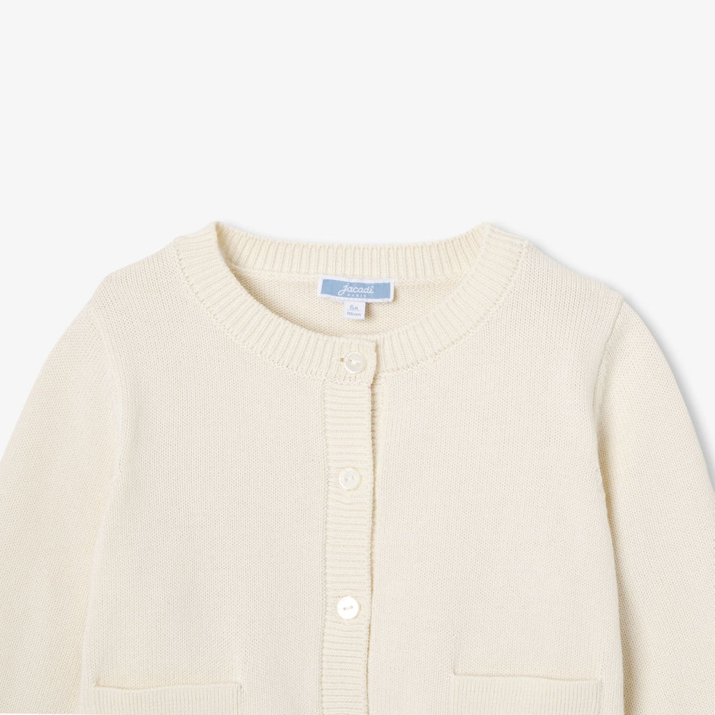Girl cotton jersey cardigan - Cream