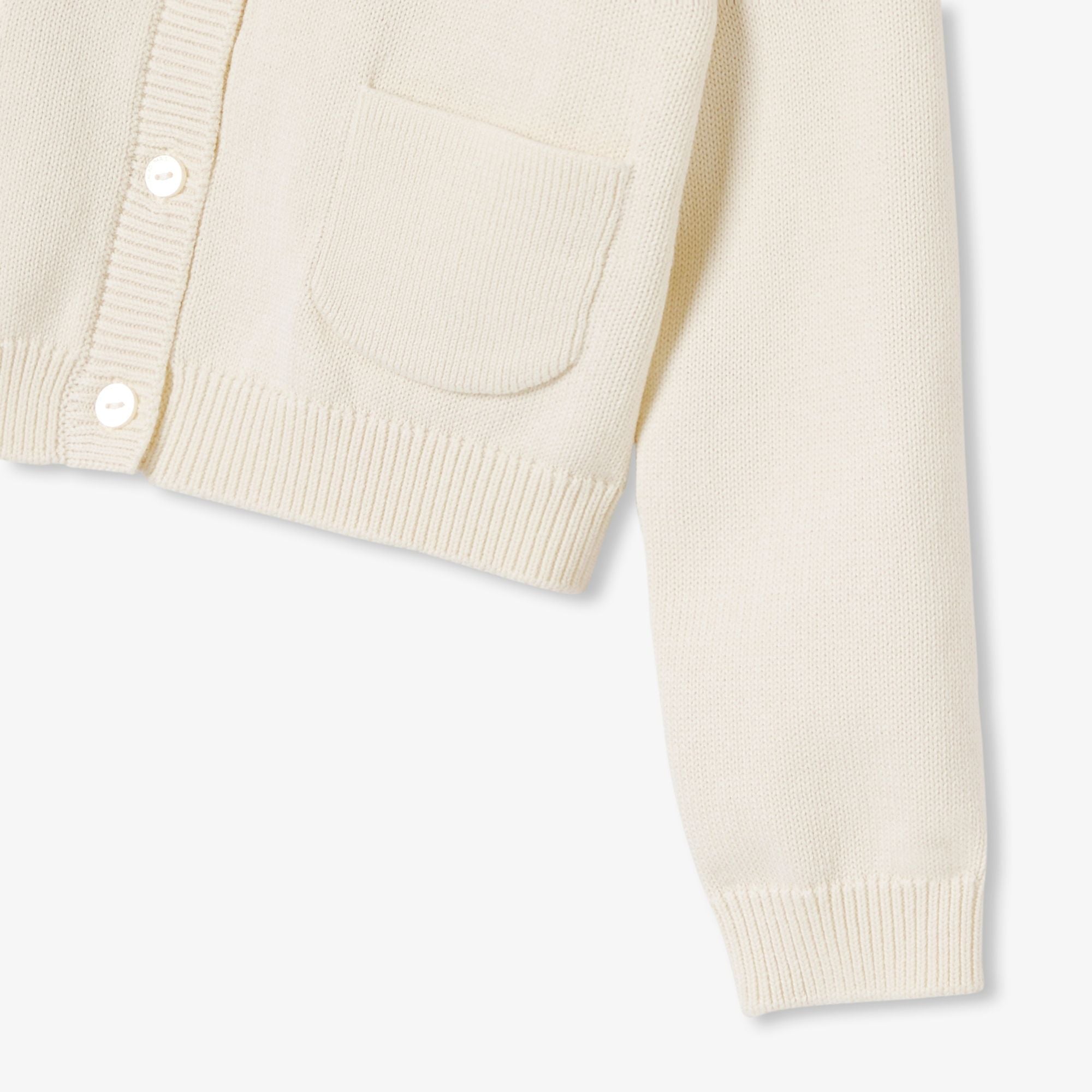 Girl cotton jersey cardigan - Cream