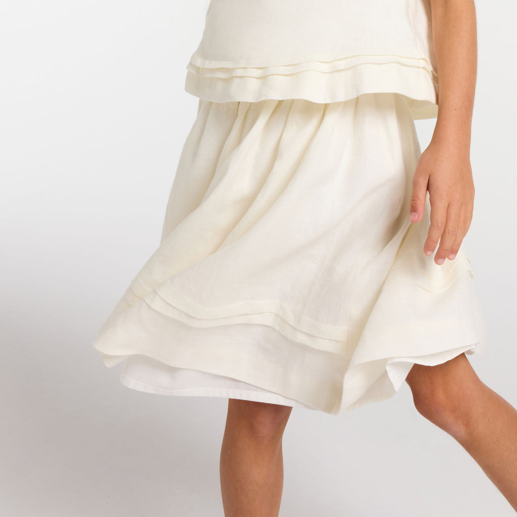 Skirt in Linen Girl - Ivory