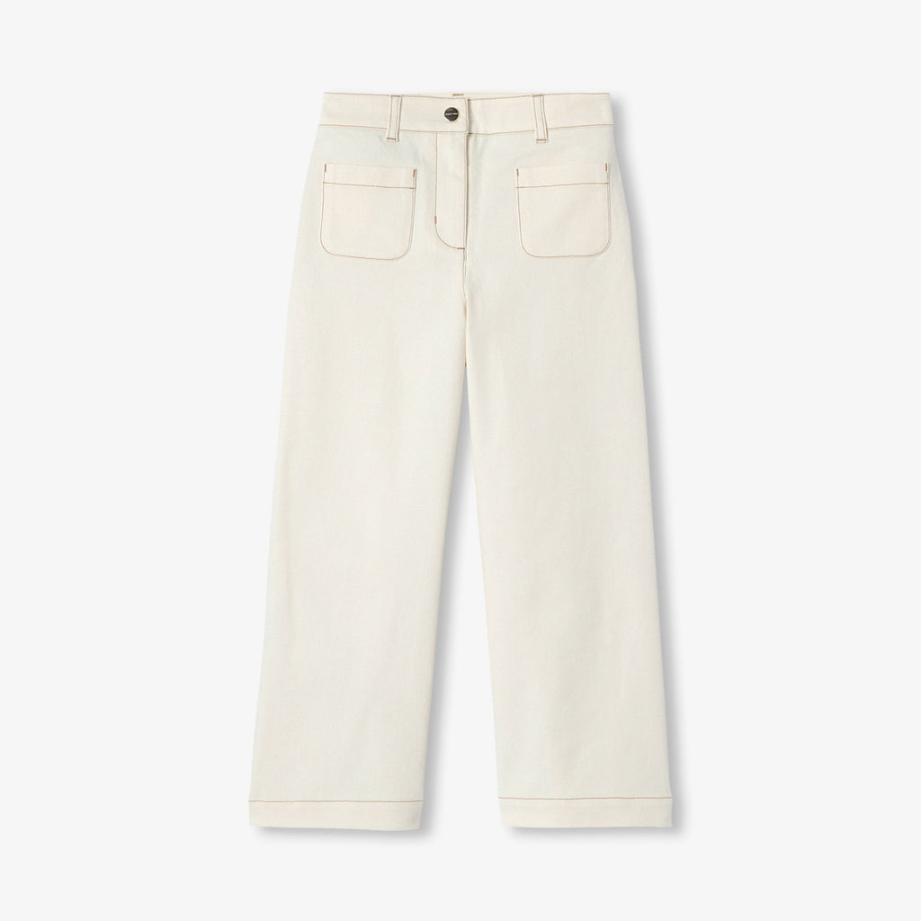 JC-TG119 - Jacadi Girl's wide-leg stretch twill trousers