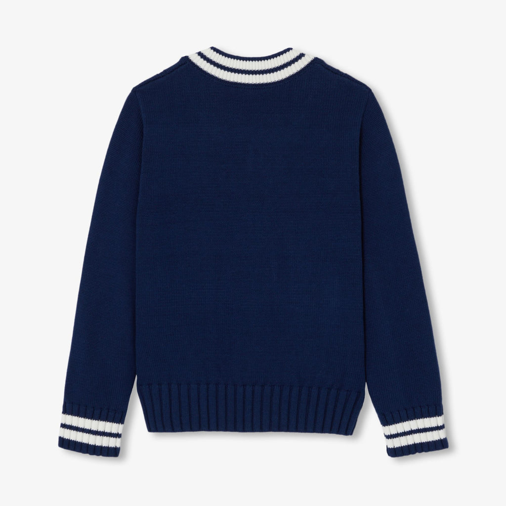 JC-TB054 - Jacadi Boys' Chunky Cotton Sweater - Dark Blue