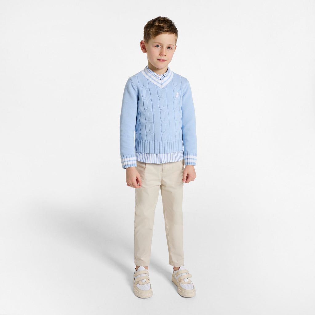 Trousers in Twill Boy - Cream