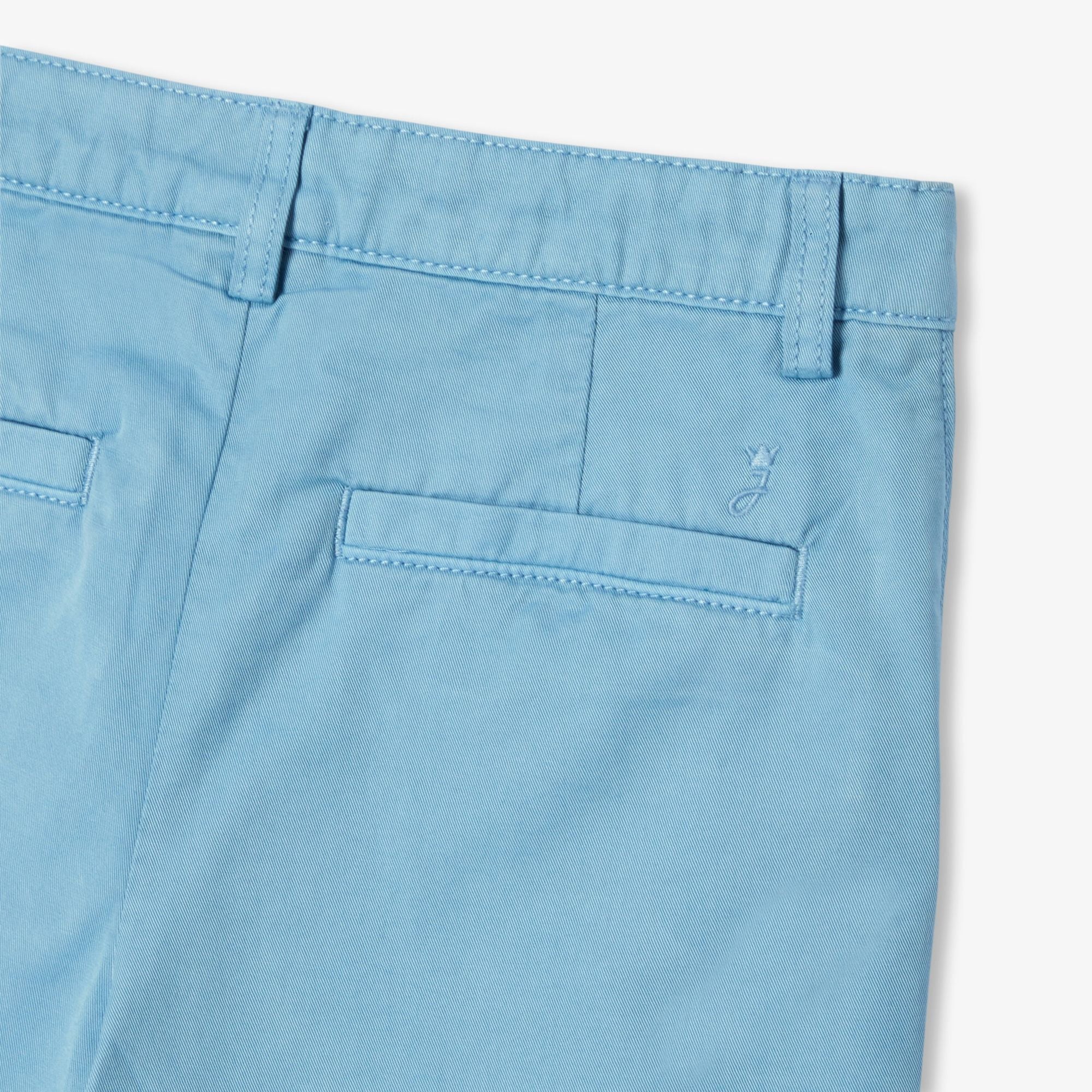Boy cotton twill Bermuda shorts - Steel Blue