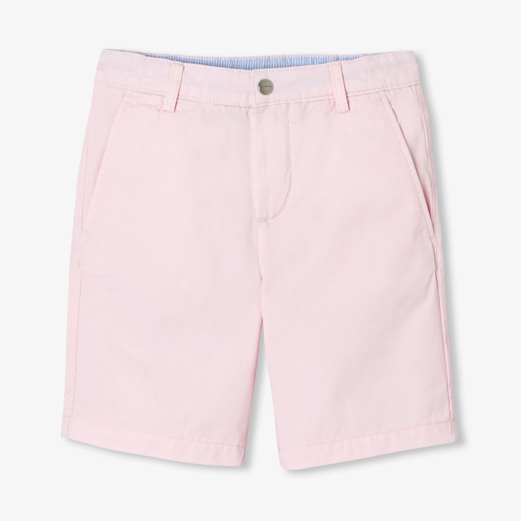 Boy cotton twill Bermuda shorts - Medium Pink