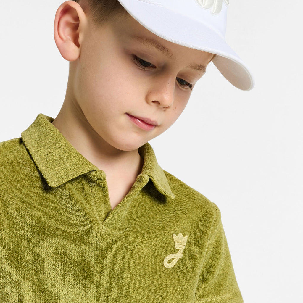 Children's terry cloth polo shirt shirt