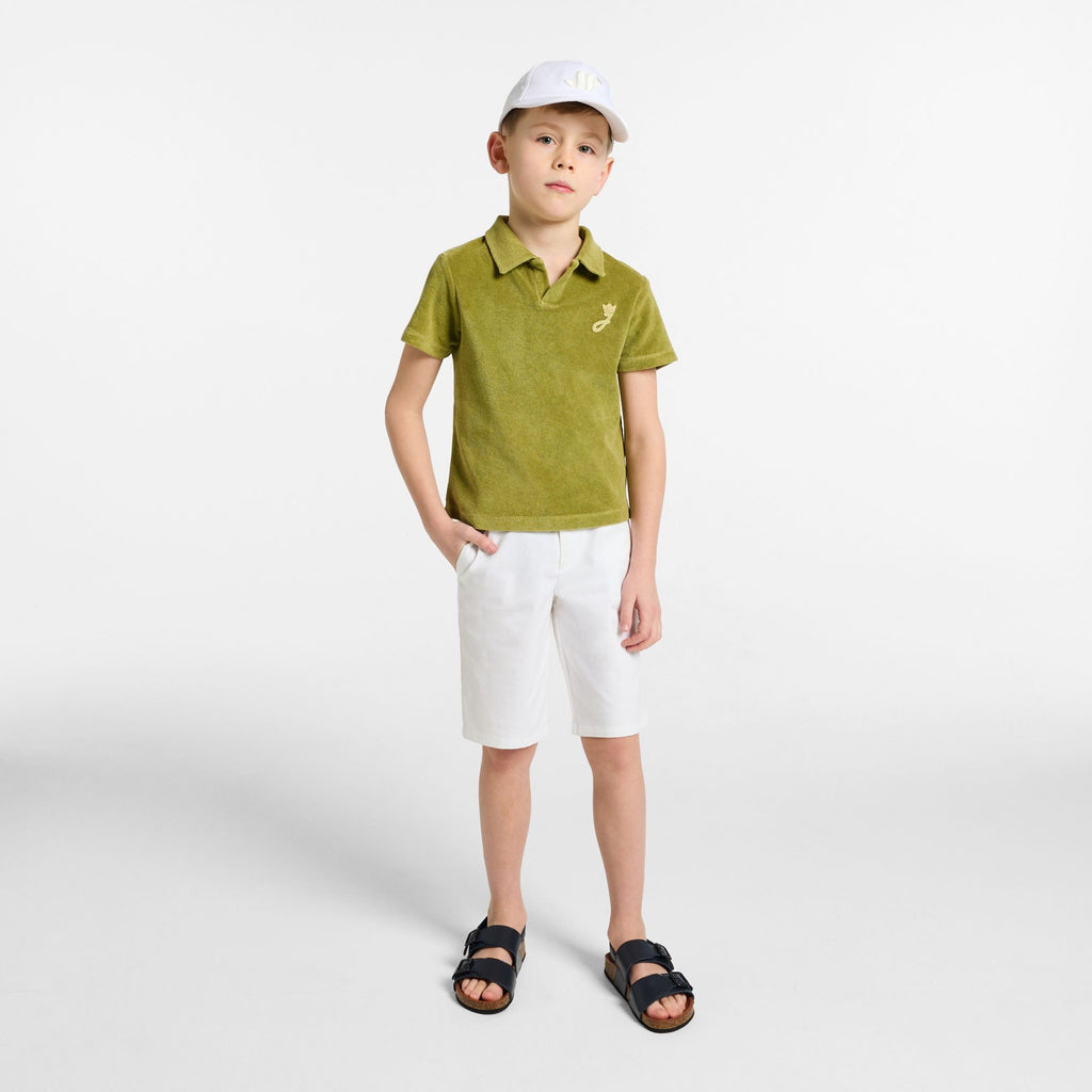 Children's terry cloth polo shirt shirt