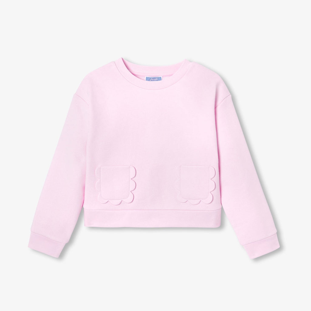 Girl long-sleeve puff-sleeve sweatshirt - Pink