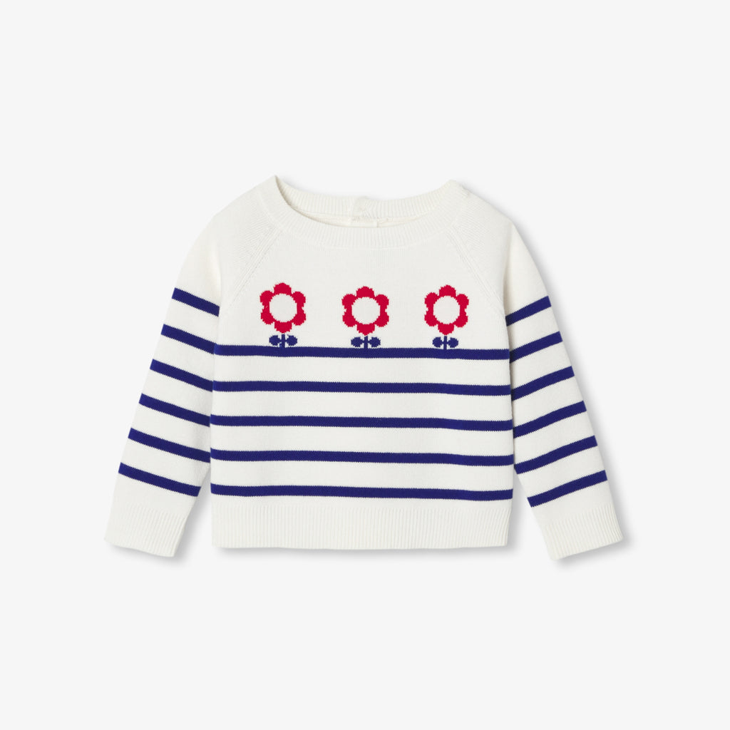 JC-NG112 - Jacadi Baby girl sailor-style cotton sweater