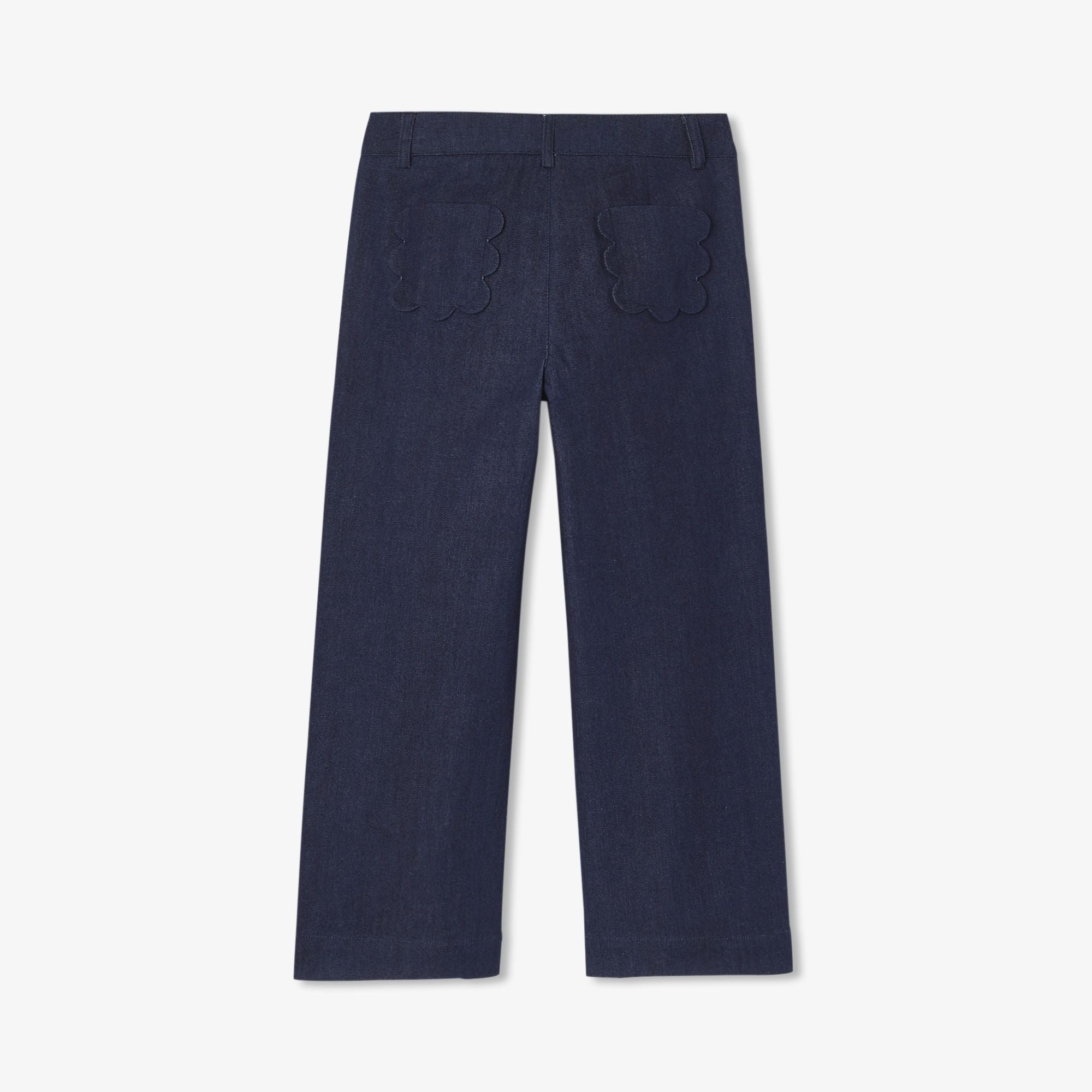 JC-TG144 - Jacadi Girl's wide-leg raw denim jeans