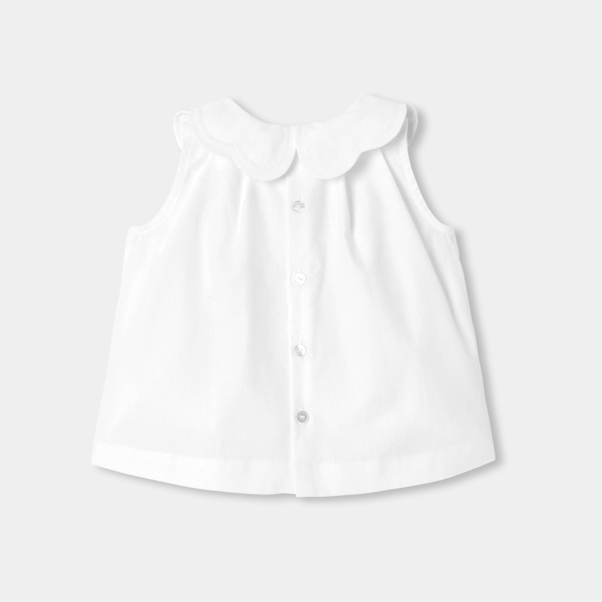 Baby girl scalloped-collar blouse - White